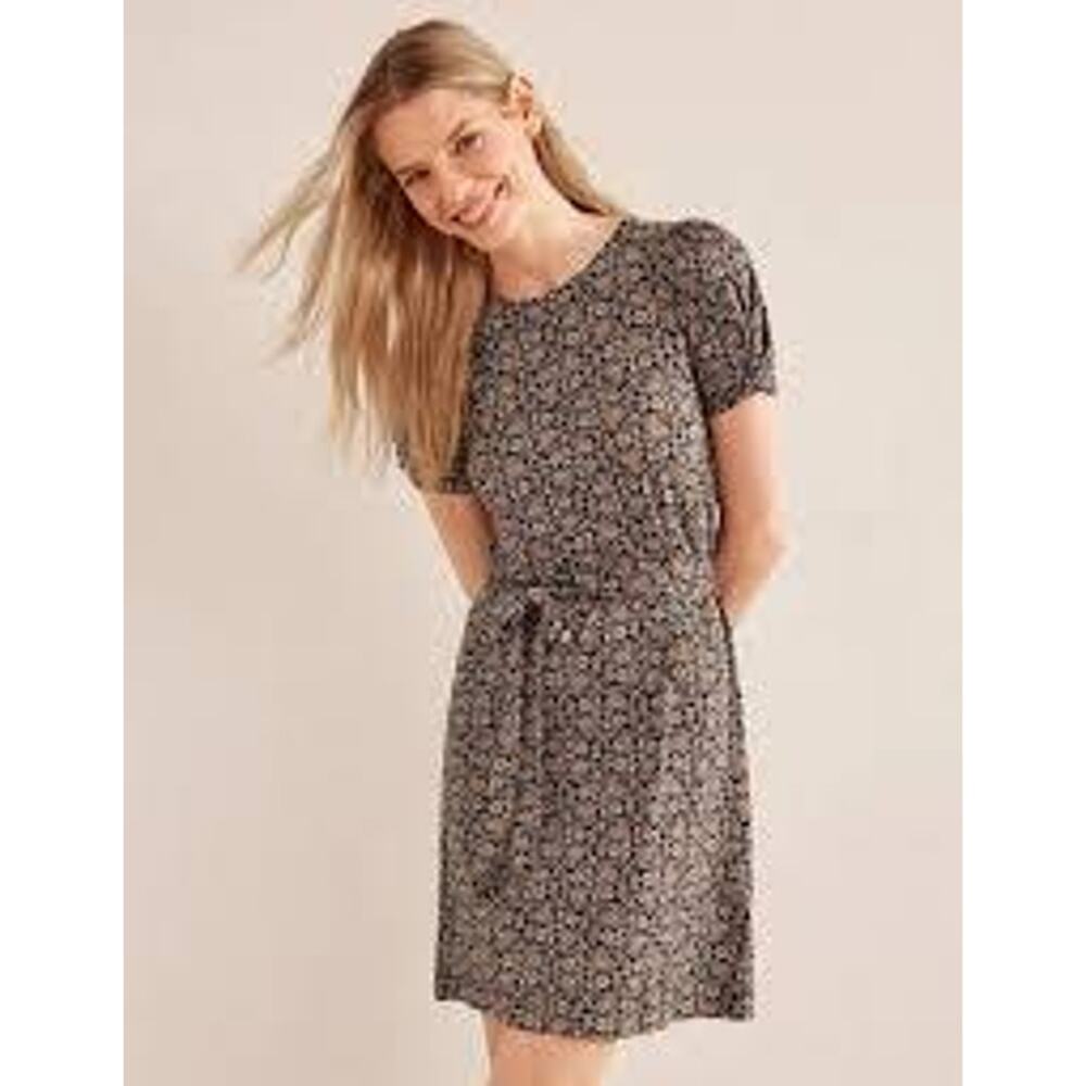 Boden Dress Knot Detail Jersey Mini, Tie Waist, 95% Viscose, Sz 8R, - Picture 2 of 11